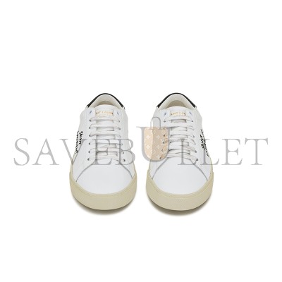 YSL COURT SL06 GENUINE LEATHER AND EMBROIDERED SNEAKERS 610649AABEE9061